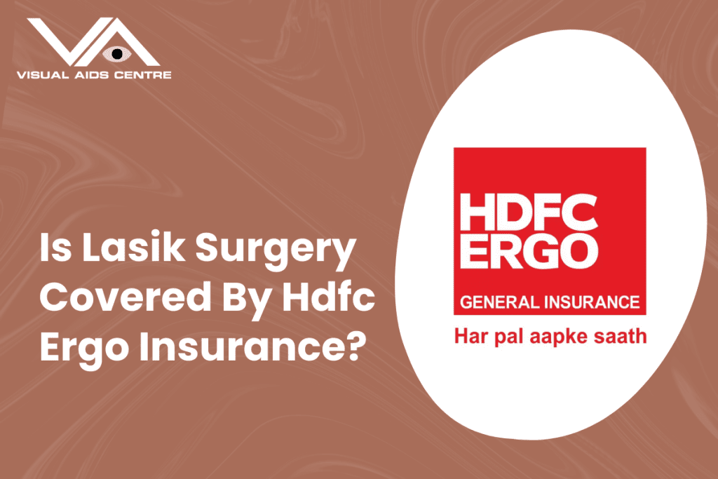 The HDFC Ergo General Insurance logo on a white oval background, accompanied by the text "Is Lasik Surgery Covered By Hdfc Ergo Insurance?".